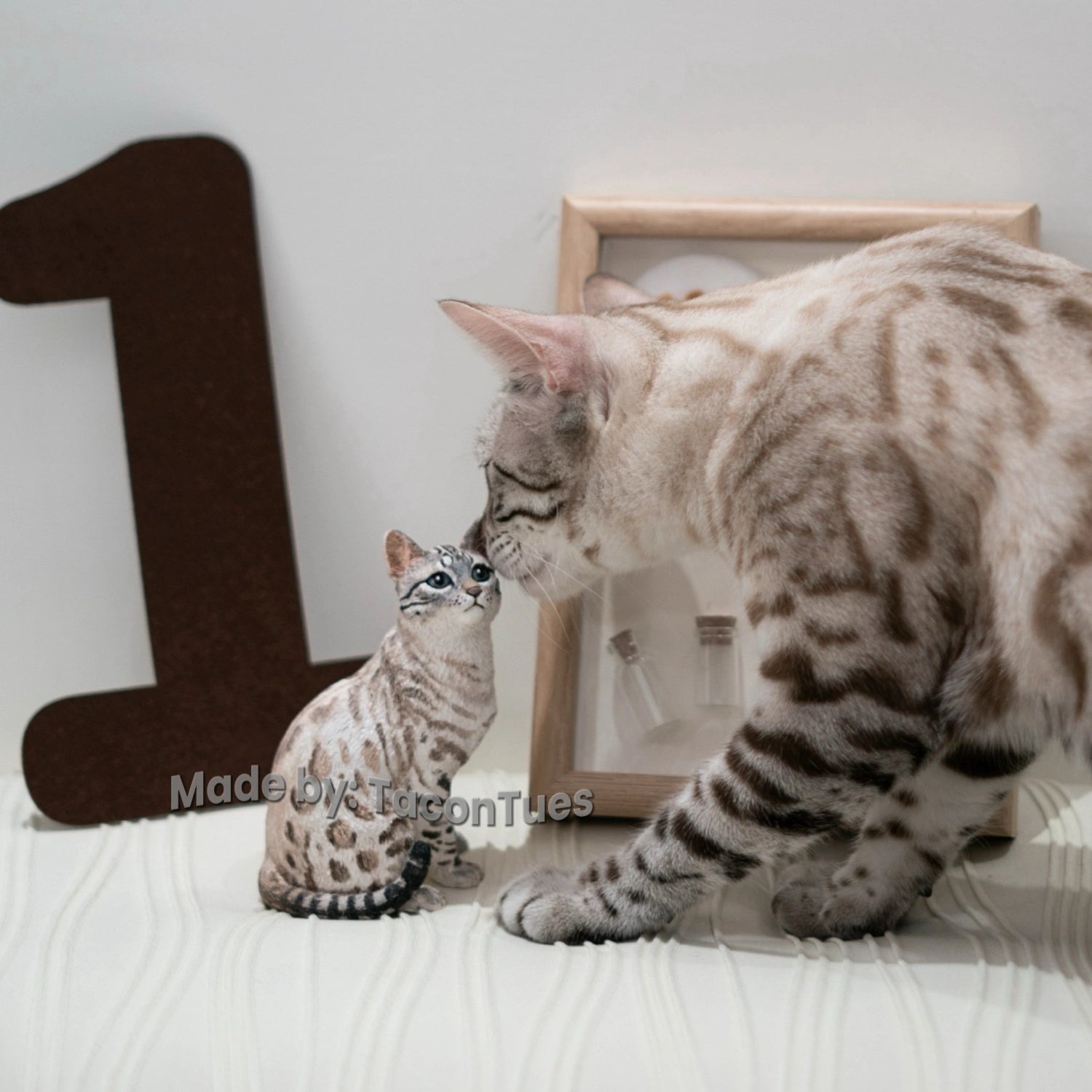 Lifelike Bengal cat sculpture by TaconTues, perfect gift for exotic cat owners celebrating milestones
