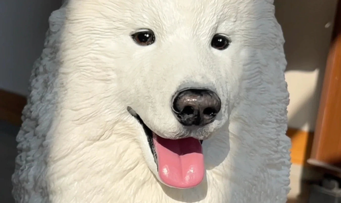 How We Hand-Painted a Life-Size Samoyed Statue — Our Biggest Custom Pet Piece Yet