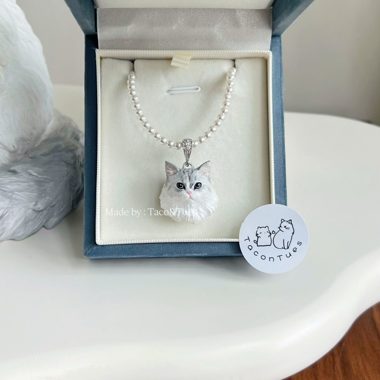 Custom Pet Portrait Necklace | 3D Modeled &amp; Hand-Painted Pet Pendant